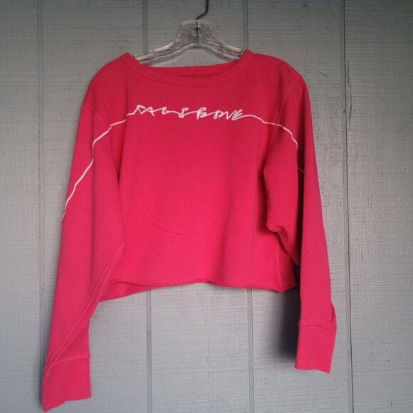 rag & bone Tops - rag and bone Bright Rose Script Logo Cropped Pullover. Size S/P